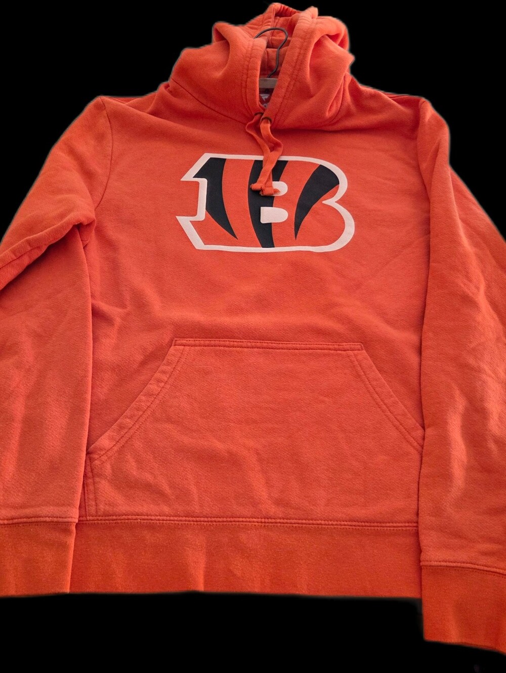 Cincinnati Bengals Fanatics Orange Hoodie Sweatshirt with Black/White Logo, L